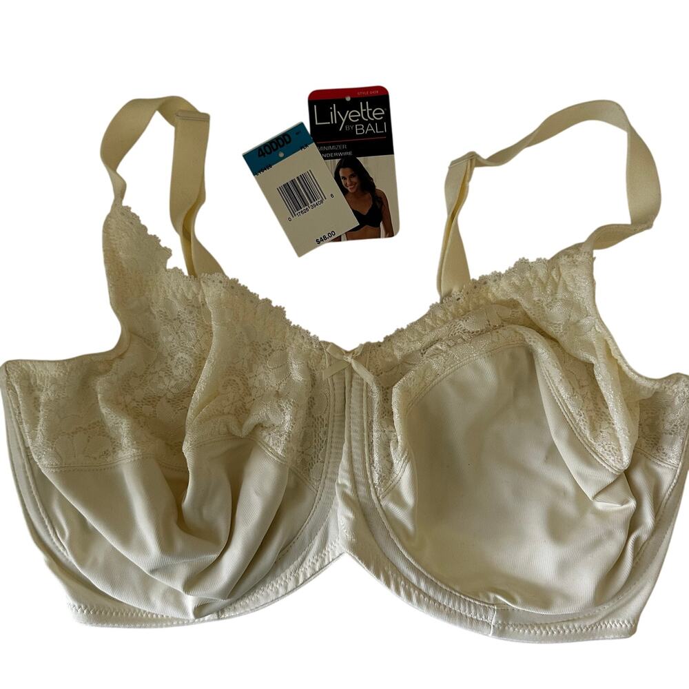NWT Women's Lilyette Minimizer Bra Ivory Lace 40DDD